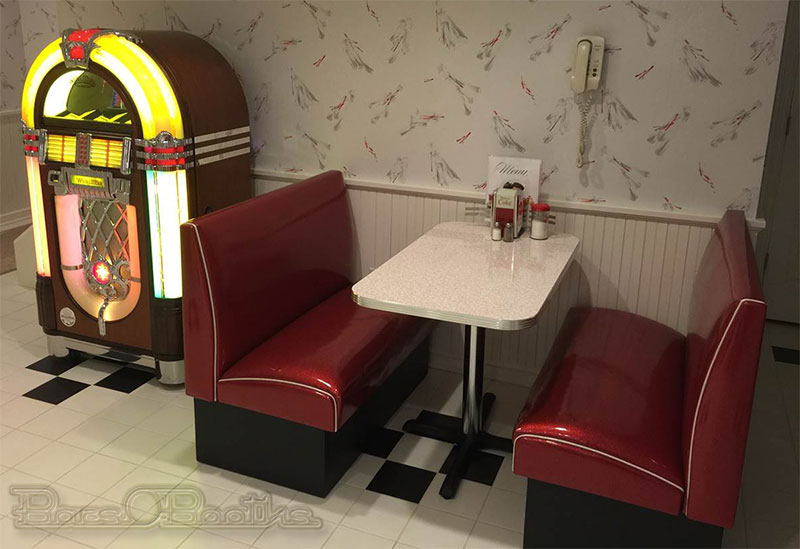 Bel Air Diner Booth, or BarsandBooths Soda Fountain Diner Booth Set