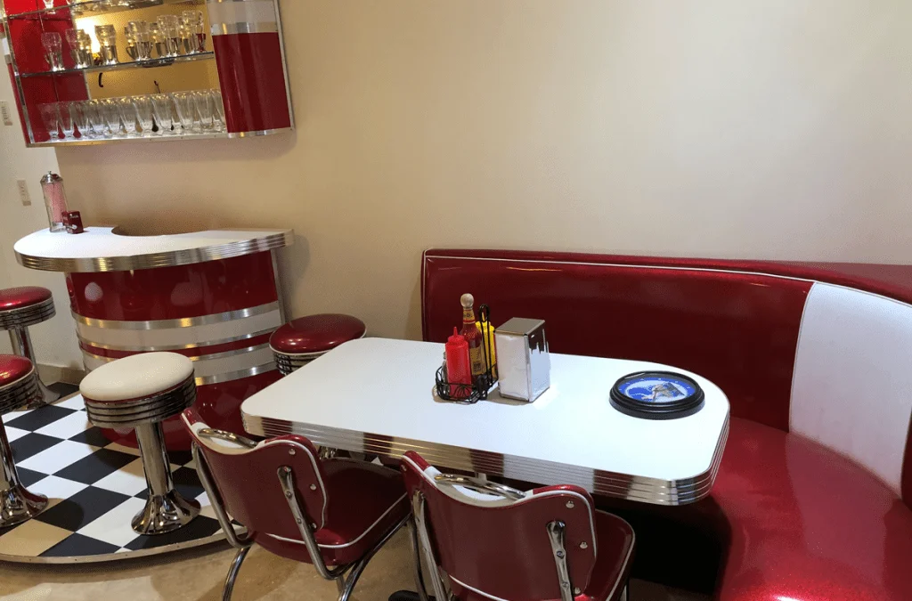 Home Bar Custom Basement Bar Stools Black and Red